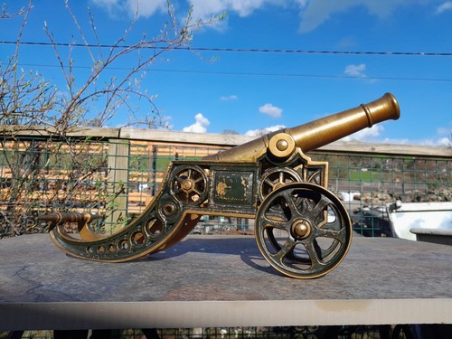 Antique brass large cannon - antique,