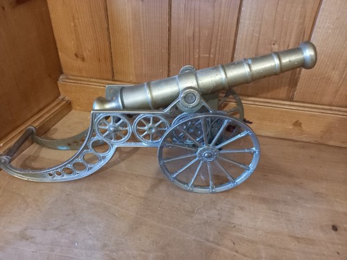 Vintage large brass cannon - large,