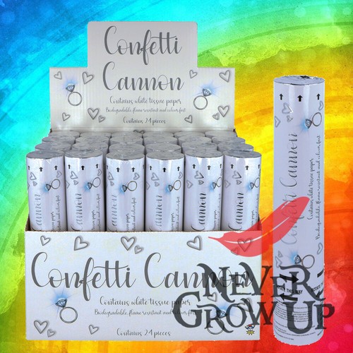 20cm white confetti cannons - confetti,